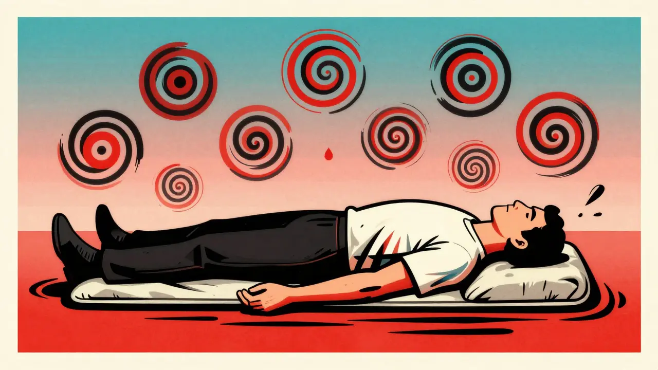 Person lying down with legs elevated for blood pressure.