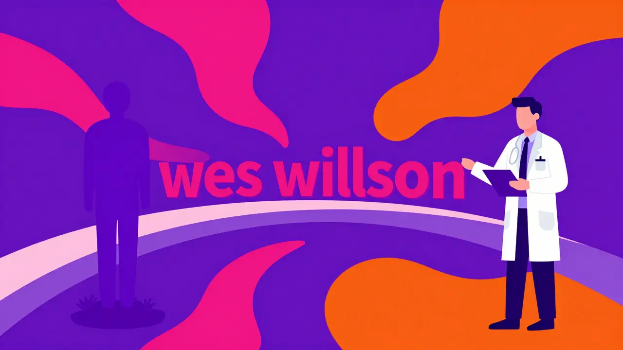 Abstract colorful illustration showing a connection between a patient and a doctor via telehealth.