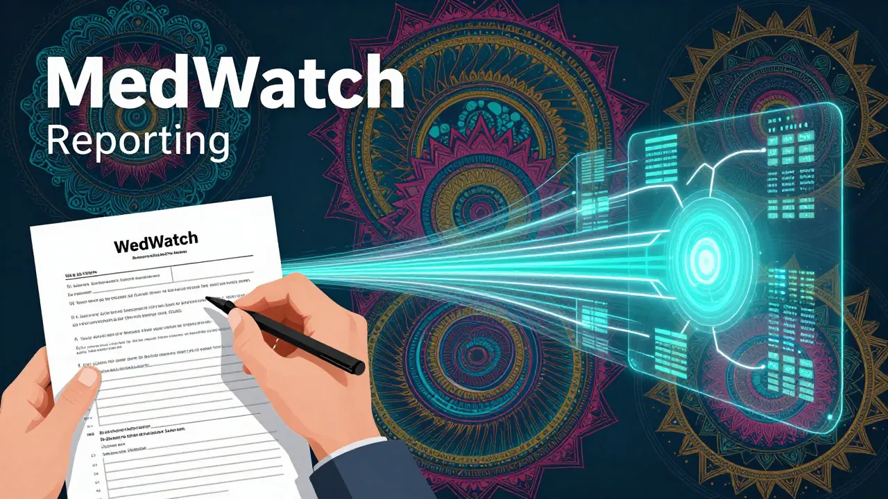 Futuristic art showing transition from manual to digital drug safety reporting